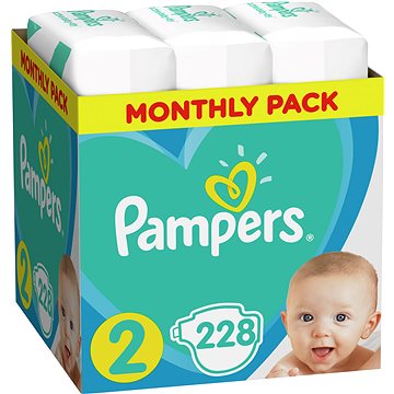 Obrázok PAMPERS New Baby-Dry 2 (4-8 kg) 228 ks MESAČNÁ ZÁSOBA – jednorazové plienky