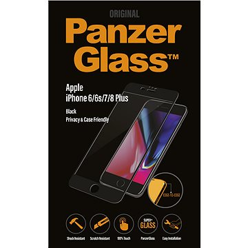 Obrázok PanzerGlass - Tvrdené sklo Privacy, Case Friendly pre iPhone 8/7/6S/6 Plus, čierna