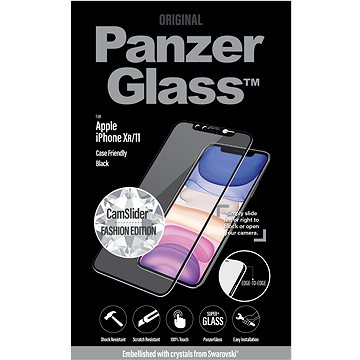 Obrázok PanzerGlass - Tvrdené sklo Case Friendly CamSlider Swarovski pre iPhone 11/XR, čierna