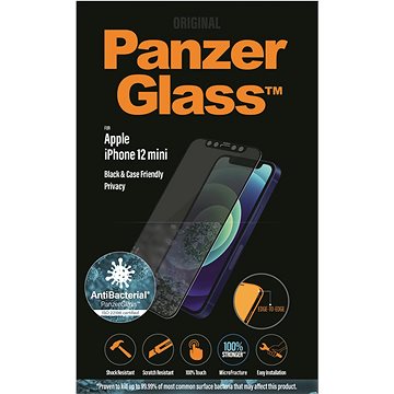 Obrázok PanzerGlass Edge-to-Edge Privacy Antibacterial pre Apple iPhone 5,4 čierne (P2710)