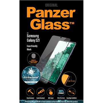 Obrázok PANZERGLASS TVRDENE SKLO CASE FRIENDLY AB PRE SAMSUNG GALAXY S 2021, FINGERPRINT KOMP., CIERNA 7256