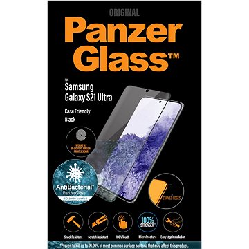 Obrázok PANZERGLASS TVRD. SKLO CASE FRIENDLY AB PRE SAMSUNG GALAXY S ULTRA 2021, FINGERPR. KOMP.,CIERNA 7258