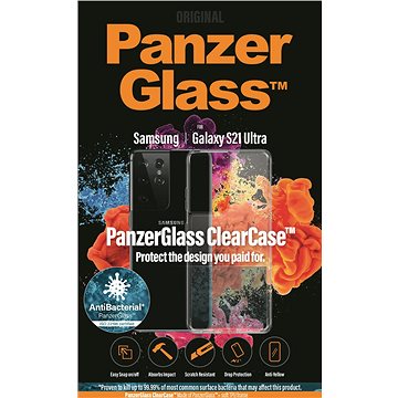 Obrázok PanzerGlass ClearCase Antibacterial na Samsung Galaxy S21 Ultra (0260) priehľadný