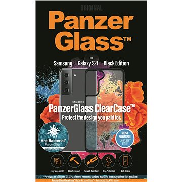 Obrázok PanzerGlass ClearCase Antibacterial na Samsung Galaxy S21 (0261) čierny/priehľadný