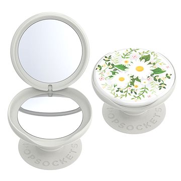 Obrázok PopSockets PopGrip Gen.2, PopMirror Midsummer, so zrkadielkom, bílý s kvítky (43127700)