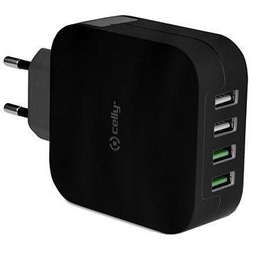 Obrázok CELLY TURBO travel charger 4 x USB black (TC4USBTURBOBK)