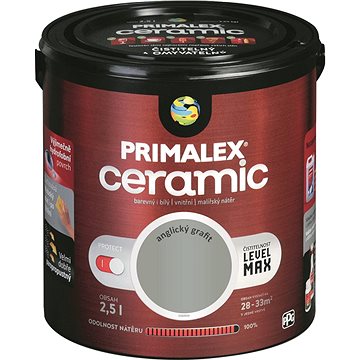 Obrázok PRIMALEX Primalex Ceramic - čistiteľná interiérová farba - anglický grafit - 2,5 L