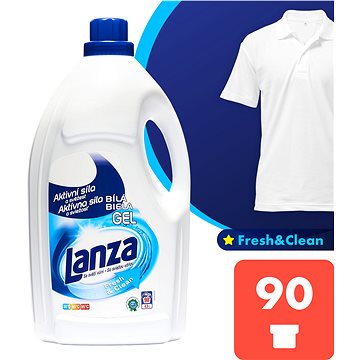 Obrázok LANZA Fresh&Clean na biele prádlo 4,5 l (90 dávok) - prací gél