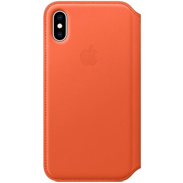 Obrázok iPhone XS Kožené puzdro Folio tmavo oranžové (MVFC2ZM/A)