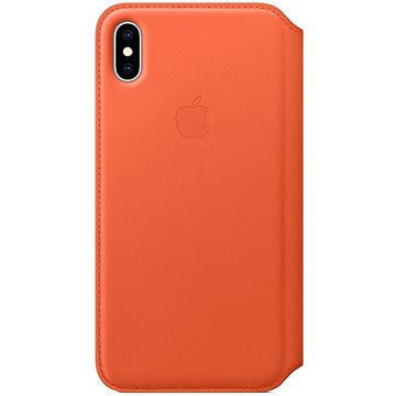 Obrázok iPhone XS Max Kožené puzdro Folio tmavo oranžové (MVFU2ZM/A)