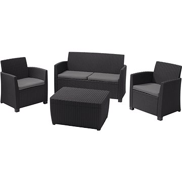 Obrázok ALLIBERT /231616/ ZAHRADNY SET CORONA + CUSHION BOX ANTRACIT + GREY