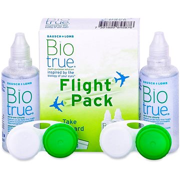 Obrázok Biotrue multi-purpose solution flight pack roztok na kontaktné šošovky (zelený) 2x60 ml