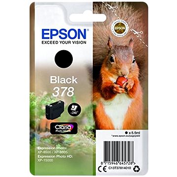 Obrázok Epson Singlepack Black 378 Claria Photo HD Ink C13T37814010