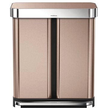 Obrázok Simplehuman Pedálový kôš na triedený odpad 58l, rose gold (CW2035)