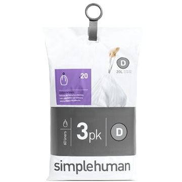 Obrázok Simplehuman Vrecká do koša typ D, 20l, 3 x balenie po 20 ks (60 sáčkov) (CW0254)