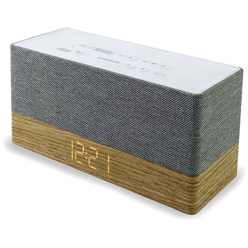 Obrázok FM rádiobudík SoundMaster UR620, AUX, Bluetooth, drevo, sivá