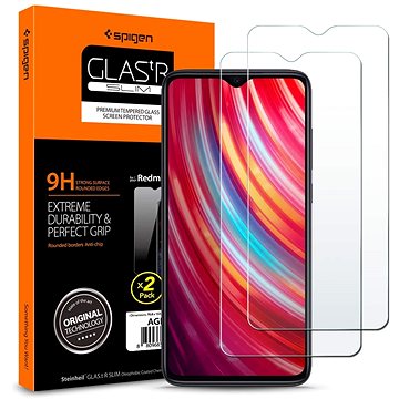 Obrázok Spigen Glas.tR SLIM 2 pack Xiaomi Redmi Note 8 Pro (AGL00390)