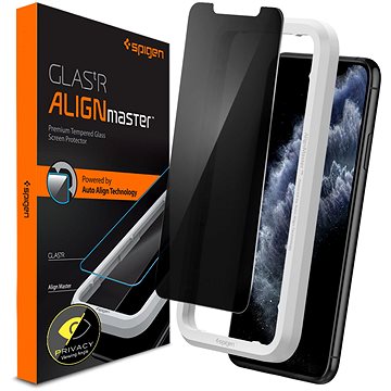 Obrázok Spigen Alm Glass.Tr Privacy ochranné sklo na iPhone 11 Pro / XS / X