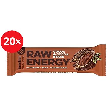 Obrázok BOMBUS Raw energy-Cocoa beans 50 g 20 ks (SBINRTM)