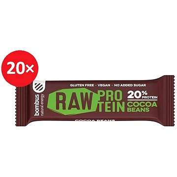 Obrázok BOMBUS Raw protein-Cocoa beans 50 g 20 ks (SBOR5EGS)