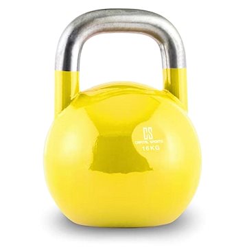 Obrázok Capital Sports Compket 16, žltý, 16 kg, súťažný kettlebell, guľatá činka