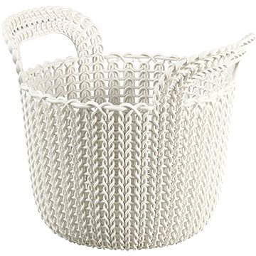 Obrázok guľatý košík KNIT 3L - krémový