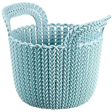 Obrázok guľatý košík KNIT 3L - sv. modrá