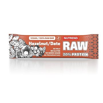 Obrázok RAW PROTEIN BAR, 50 g, lieskový orech+ďatle