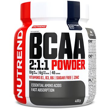 Obrázok Nutrend BCAA Mega Strong Drink (2:1:1), 400 g, čierne ríbezle (VS-106-400-ČR)