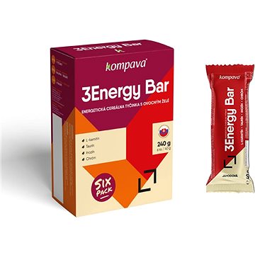 Obrázok Kompava 3Energy Bar Sixpack, 6x40 g, jahoda (8586011215487)