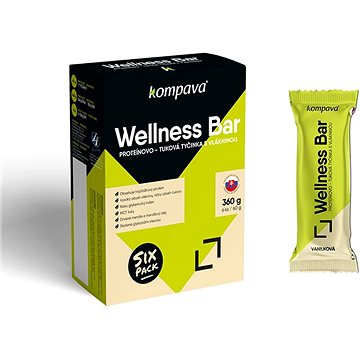 Obrázok Kompava Wellness Bar Sixpack, 6x60 g, vanilka-mandľa (8586011215517)