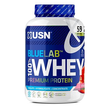 Obrázok USN BlueLab 100 % Whey Premium Protein, 908 g, jahoda (6009544910596)