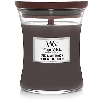 Obrázok Woodwick Sand & Driftwood vonná sviečka 275 g s dreveným knotom 