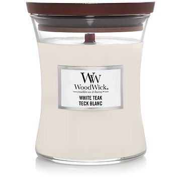 Obrázok WOODWICK SVIECKA OVALNA VAZA WHITE TEAK 275G, 92039