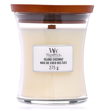 Obrázok Woodwick Island Coconut vonná sviečka 275 g stredná 