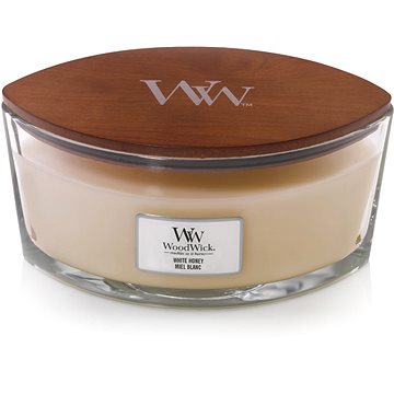 Obrázok Woodwick White Honey vonná sviečka s dreveným knotom (hearthwick) 453,6 g