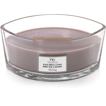 Obrázok Woodwick Black Amber & Citrus vonná sviečka 453,6 g s dreveným knotom (Hearthwick) 