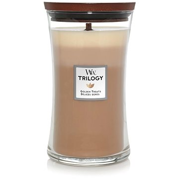 Obrázok Woodwick Trilogy Golden Treats vonná sviečka s dreveným knotom 610 g