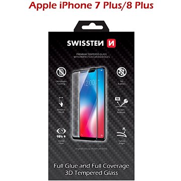 Obrázok Swissten 64701703 Apple iPhone 7 Plus ochranné tvrdené sklo 3D zaoblené, biele