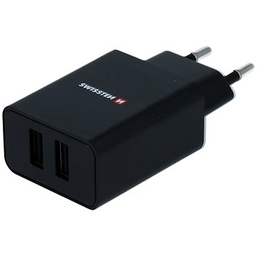 Obrázok Swissten 2x USB 2,1 A + USB-C kabel 1,2 m (22054000) čierna