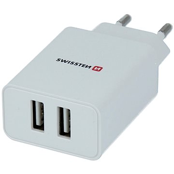 Obrázok Swissten 2x USB 2,1 A + USB-C kabel 1,2 m (22053000) biela