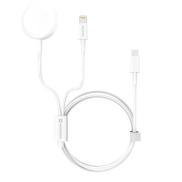 Obrázok Nabíjačka na hodinky - USB C / bezdrôtová SWISSTEN WIRELESS 2v1 iWatch A LIGHTNING