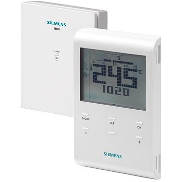 Obrázok Siemens RDE100.1RFS Programovateľný digitálny priestorový termostat, bezdrôtový