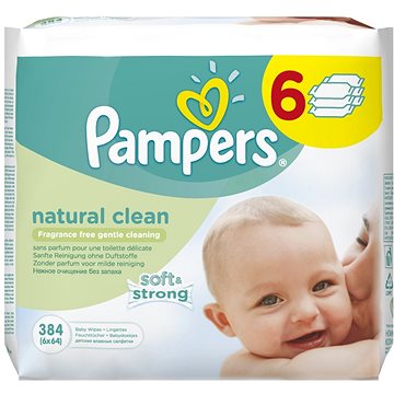 Obrázok Pampers Natural Clean (6 x 64 ks) (4015400689096)