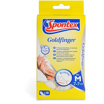 Obrázok SPONTEX Goldfinger latexové rukavice jednorazové 10 ks M (9001378230472)