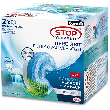 Obrázok CERESIT STOP Vlhkosti AERO 360° Svěžest vodopádů náhradní tablety 2× 450 g (9000101124682)