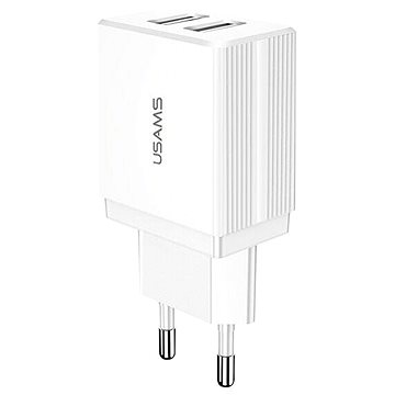 Obrázok USAMS CC090 T24 2.1A Dual USB Cestovní Nabíječka White 6958444982588