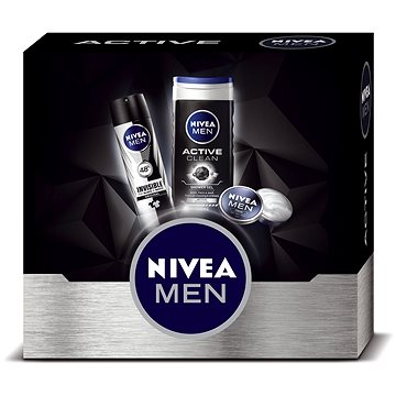 Obrázok SET Nivea Men Active Sprchovací gél anti-perspirant Men Invisible For Black & White Original 150 ml + sprchovací gél Men Active Clean 250 ml + univerzálníy krém Men Creme 30 ml