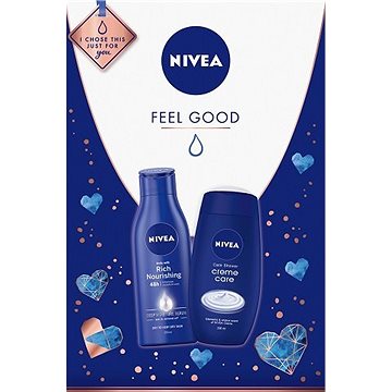 Obrázok Nivea Creme Care pre ženy sprchovací krém 250 ml + telové mlieko Rich Nourishing 250 ml