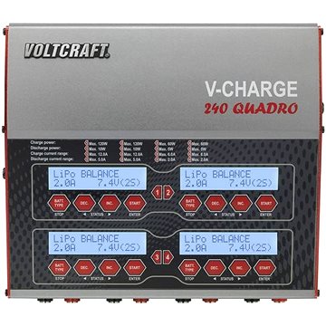 Obrázok Modelárska multifunkčná nabíjačka VOLTCRAFT V-Charge 240 Quadro 1489899, 12 V, 230 V, 12 A